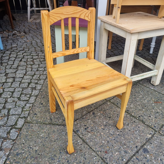 Antiker Jugendstil Stuhl Kiefernholz Kinderstuhl aufgearbeitet