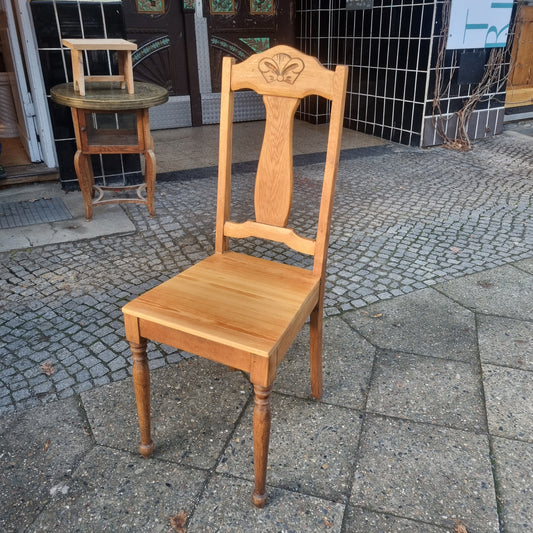 Antiker Gründerzeit Stuhl von Hand aufgearbeitet Eichenholz Kiefernholz