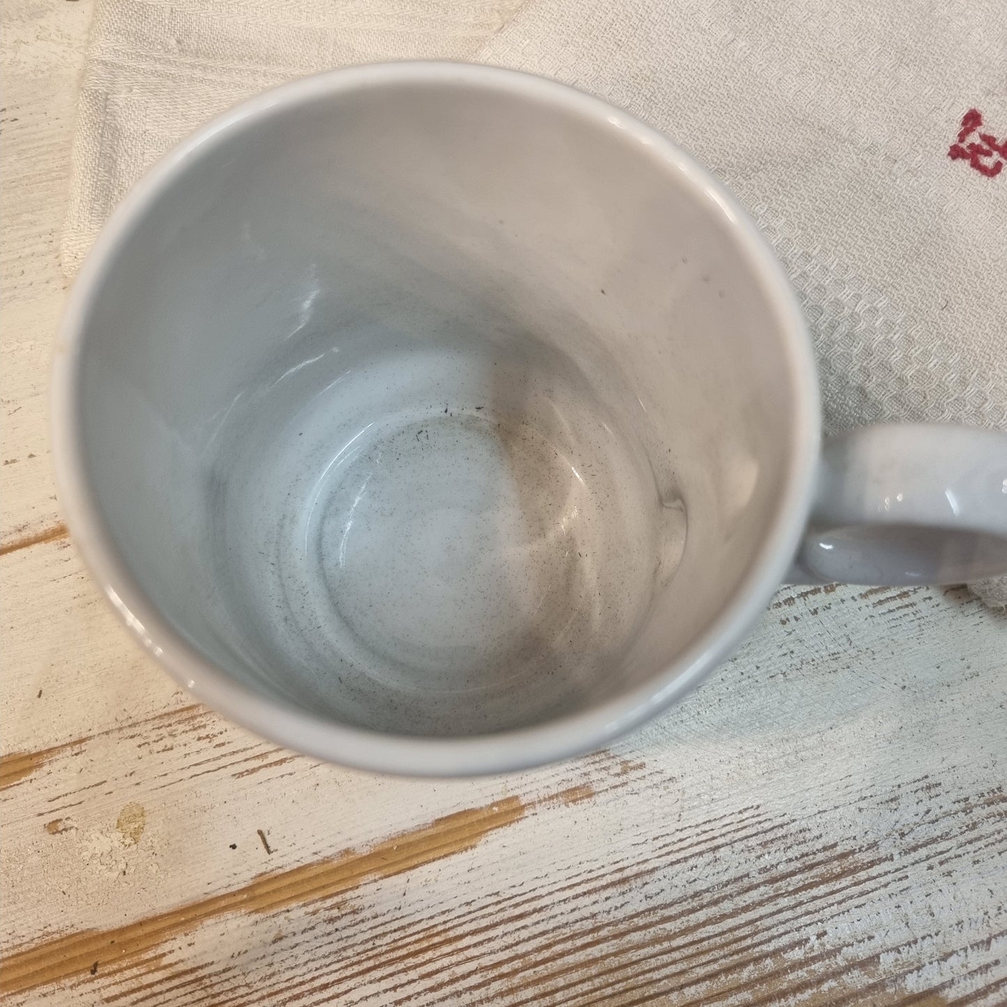 Große Porzellan Tasse "Föhrer Gott"Echt Kobalt Germany Rösler Pott Kaffee Tee