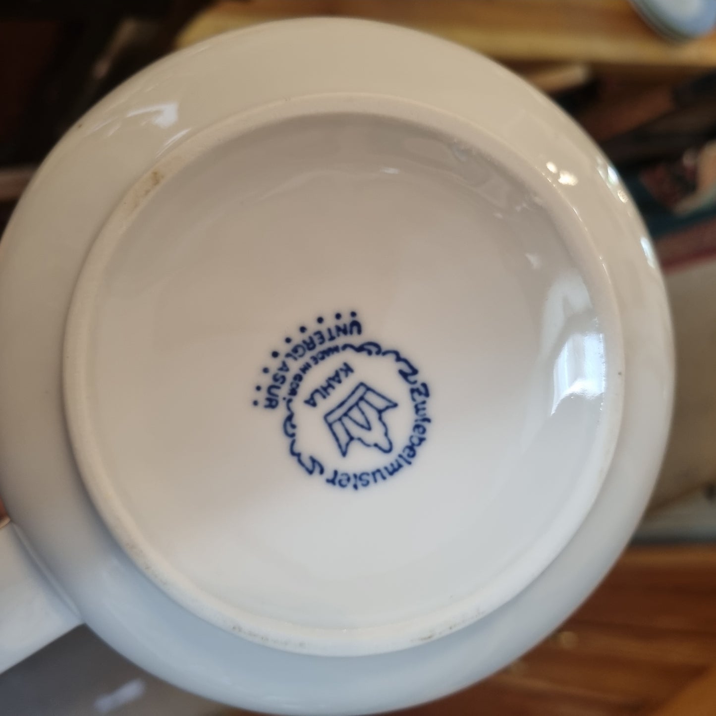 Große Kahla Zwiebelmuster Kaffeekanne Kanne Tee Vintage blau weiß Kobalt Unterglasur GDR