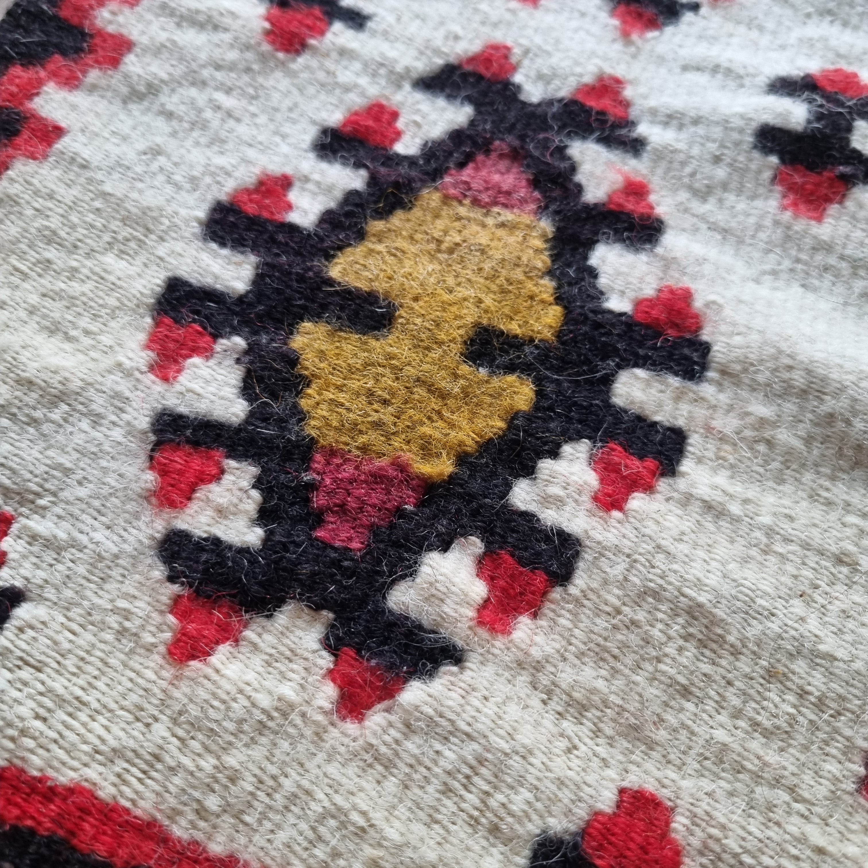 Retro Wandteppich / Läufer Wolle Kelim 28x 66cm 🤍