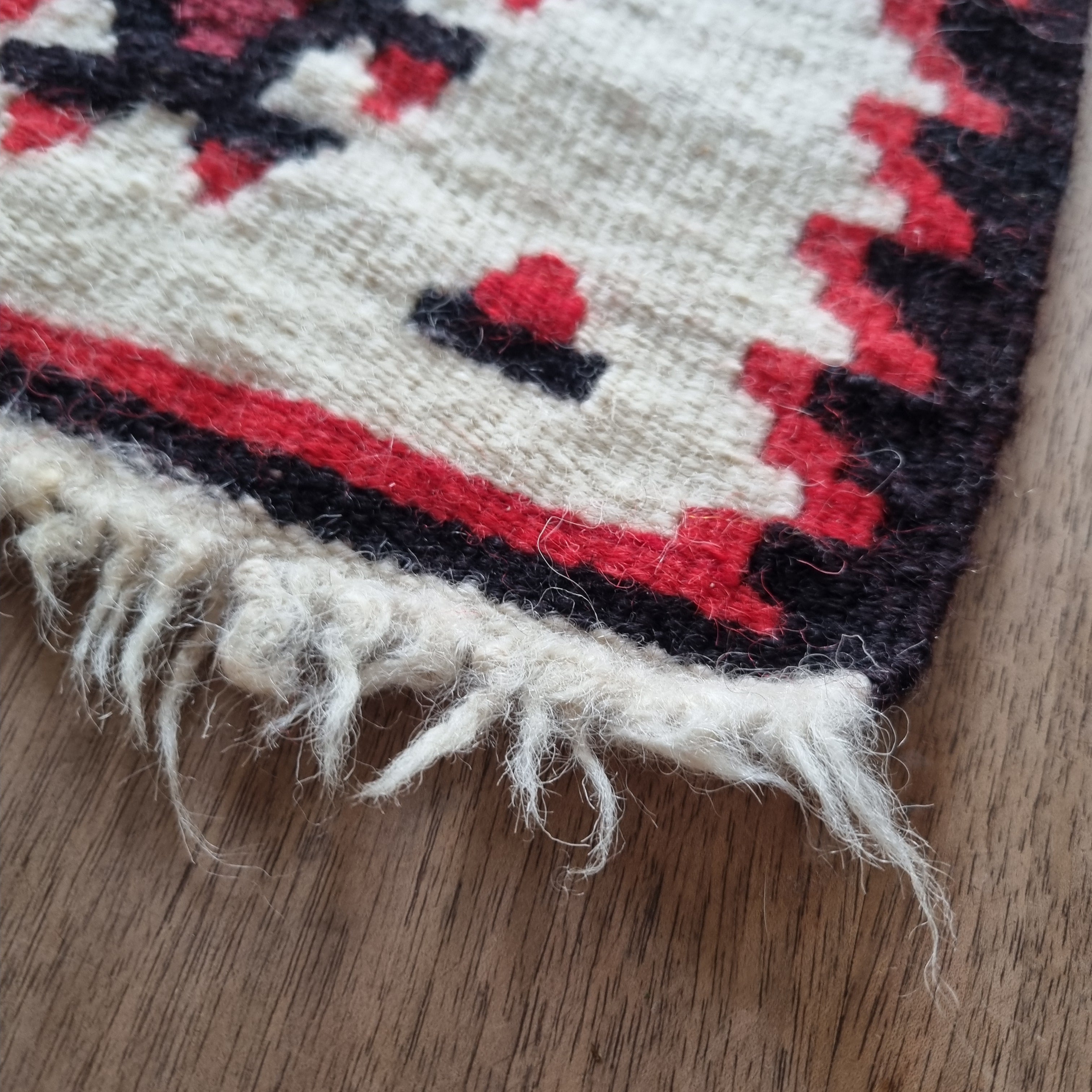 Retro Wandteppich / Läufer Wolle Kelim 28x 66cm 🤍