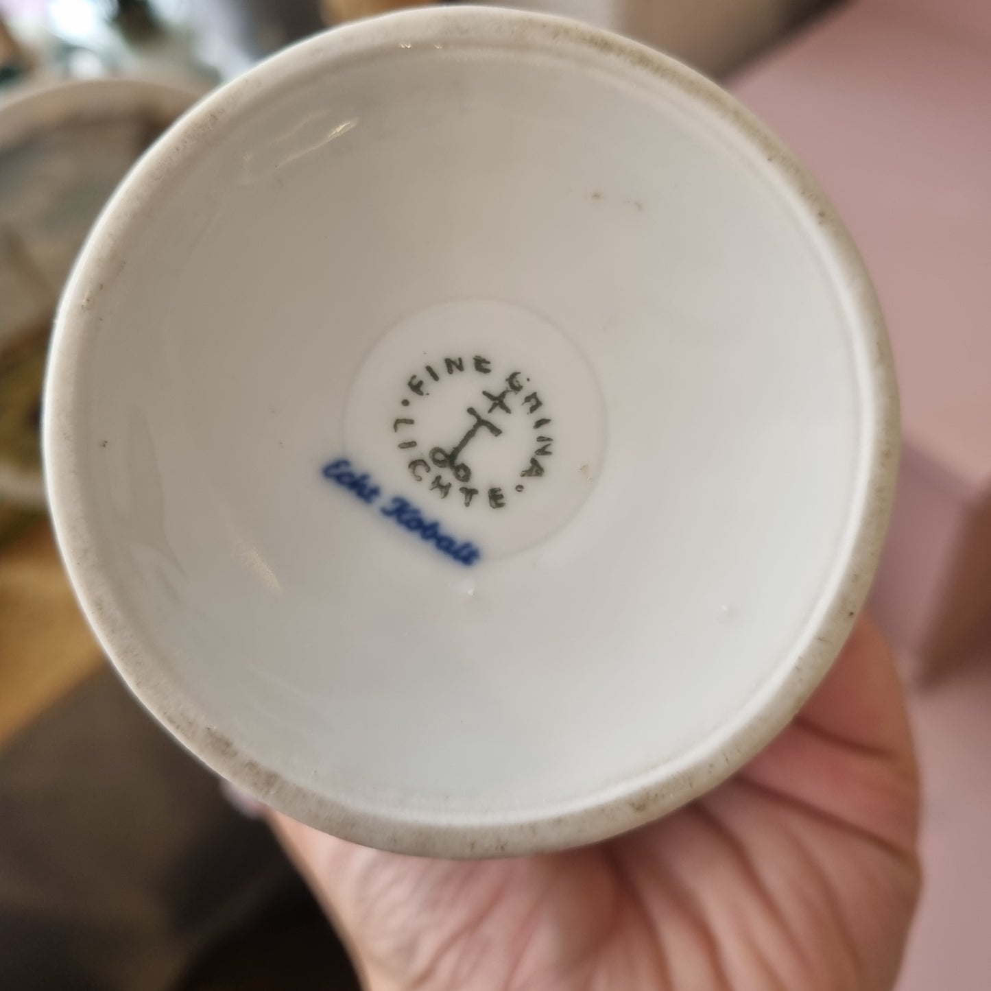 Alte Porzellan Vase Echt Kobalt Fine China Lichte Schiffsmotiv Mühle Hafen