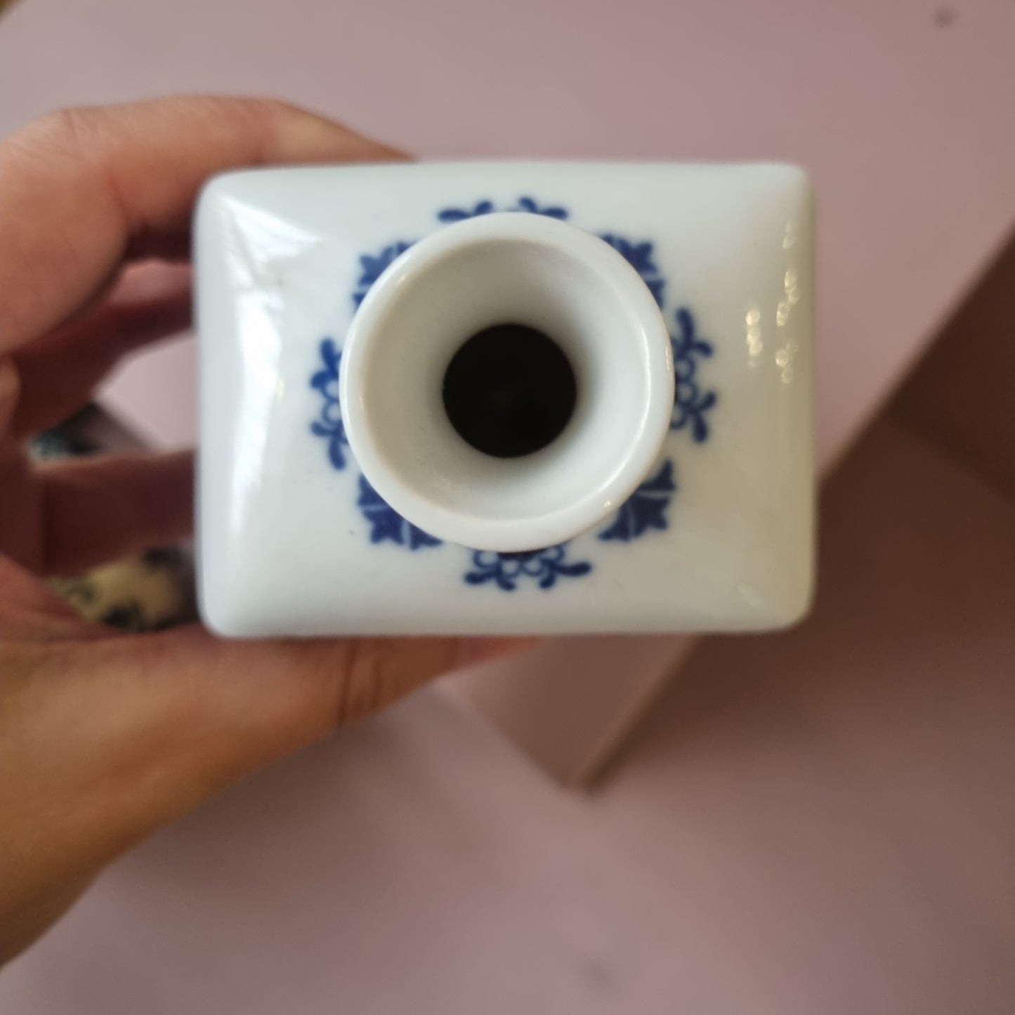 Alte Porzellan Vase Echt Kobalt Fine China Lichte Schiffsmotiv Mühle Hafen