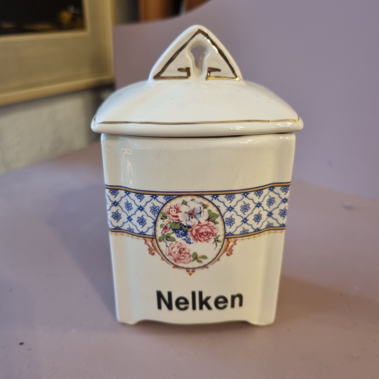 Kleine Vintage Vorratsdose Nelken oder Pfeffer Art Deco Stil 50er Jahre