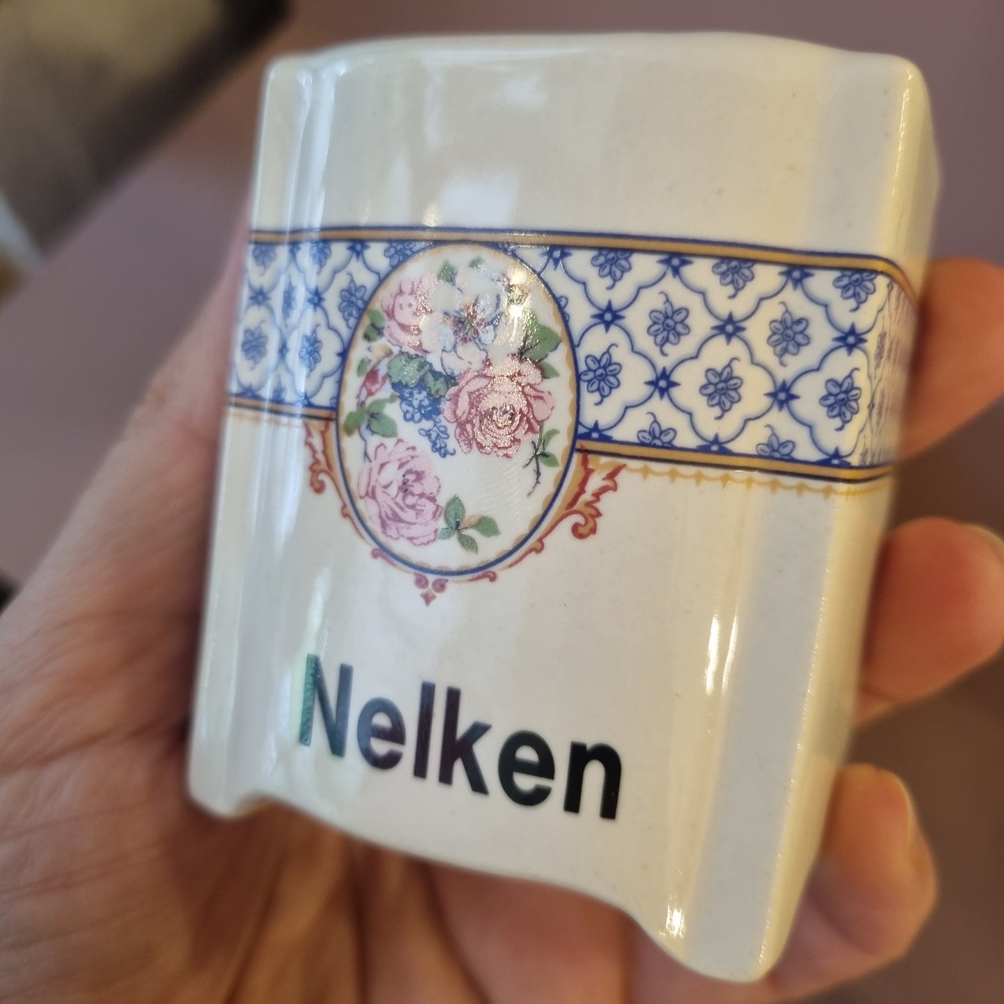 Kleine Vintage Vorratsdose Nelken oder Pfeffer Art Deco Stil 50er Jahre