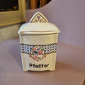 Kleine Vintage Vorratsdose Nelken oder Pfeffer Art Deco Stil 50er Jahre