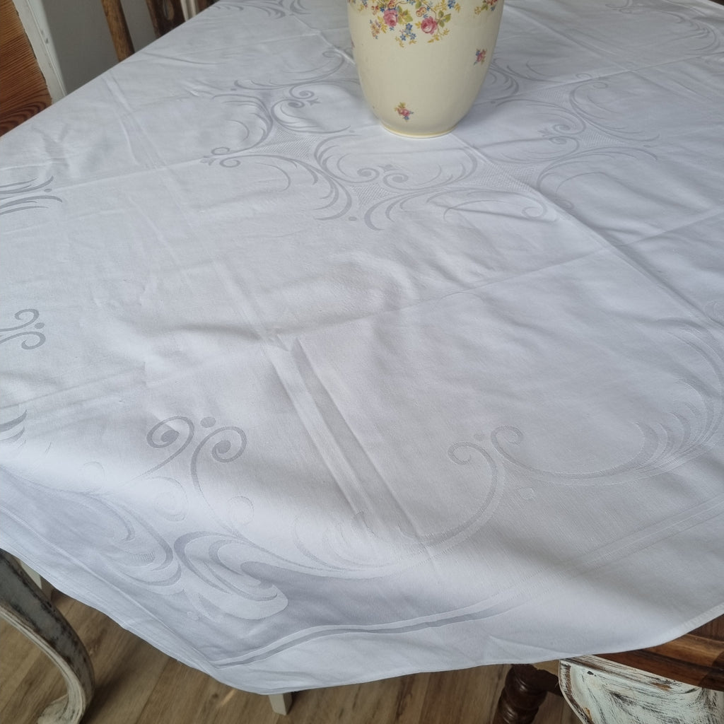 Vintage Tischdecke weiß 125x125cm Landhaus 🤍