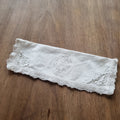 Antikes handgemachtes Stofftäschchen Monogramm H. 26x9cm Spitze gehäkelt Tasche Baumwolle 🤍