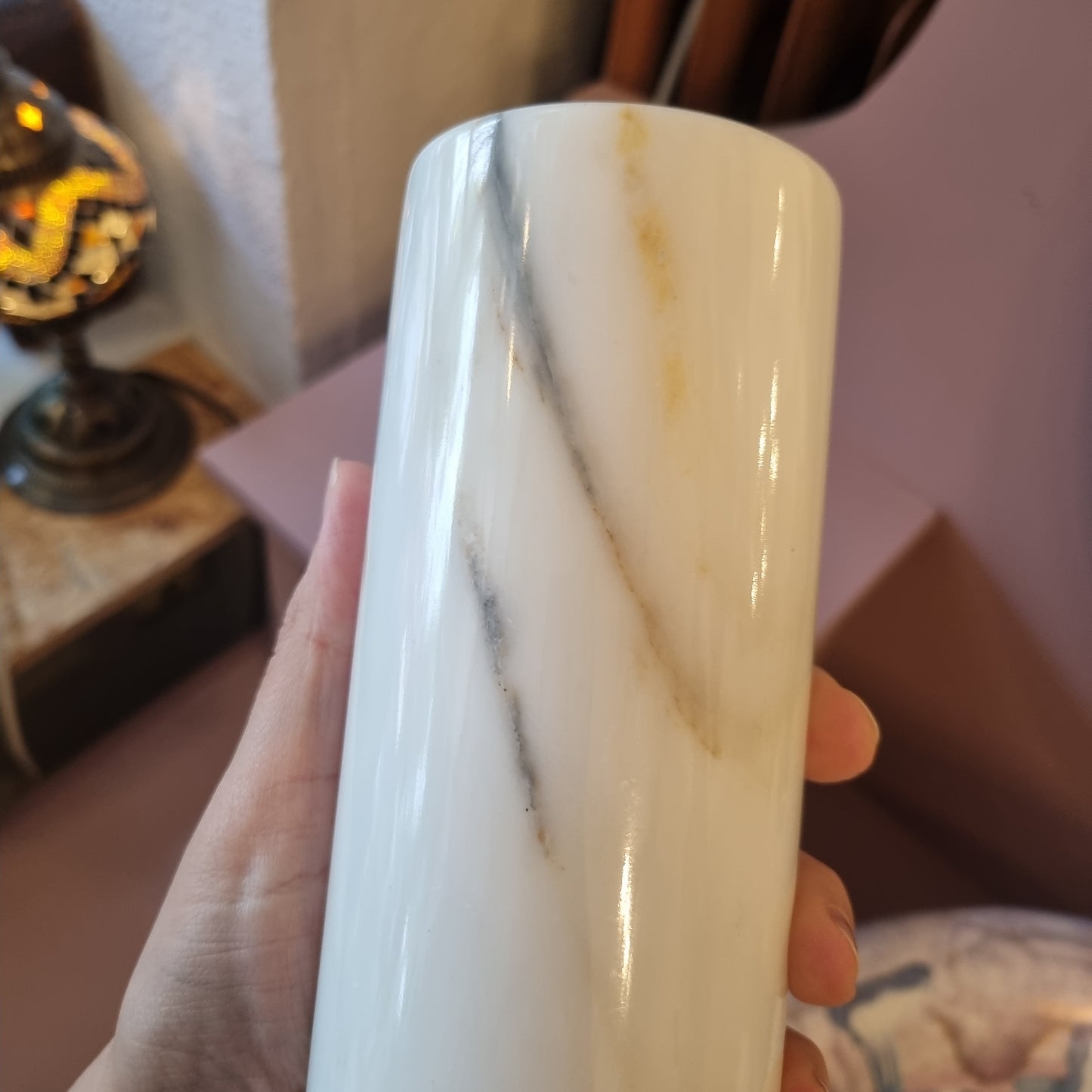 Vintage Marmor Vase Steingut