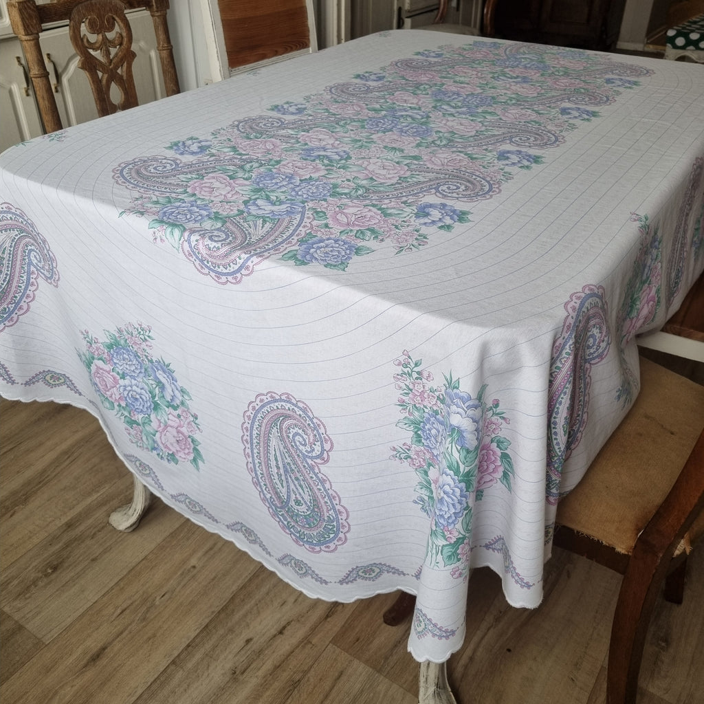 Vintage Tischdecke oval 215x15cm bedruckt 🤍