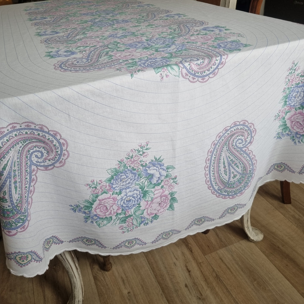 Vintage Tischdecke oval 215x15cm bedruckt 🤍