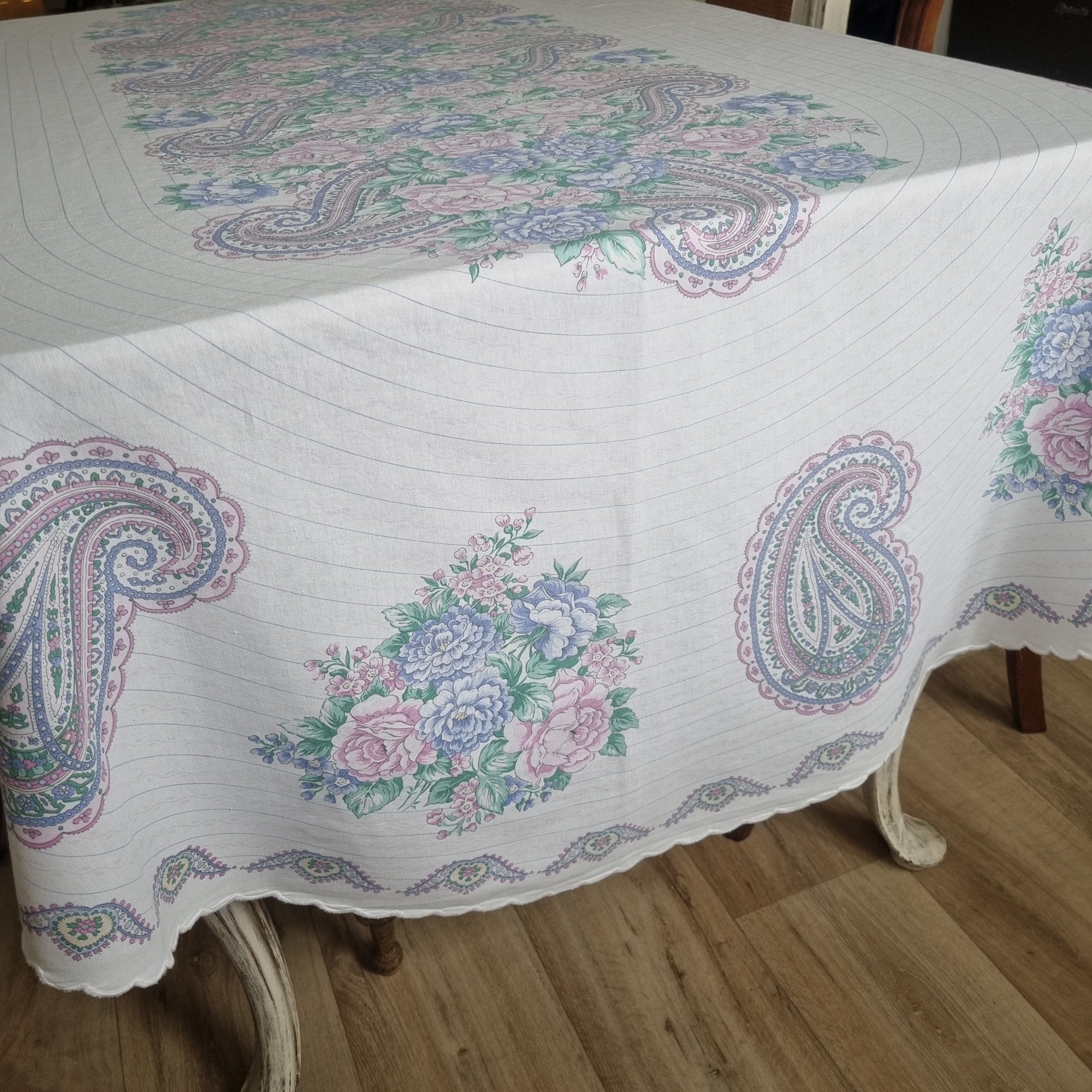 Vintage Tischdecke oval 215x15cm bedruckt 🤍