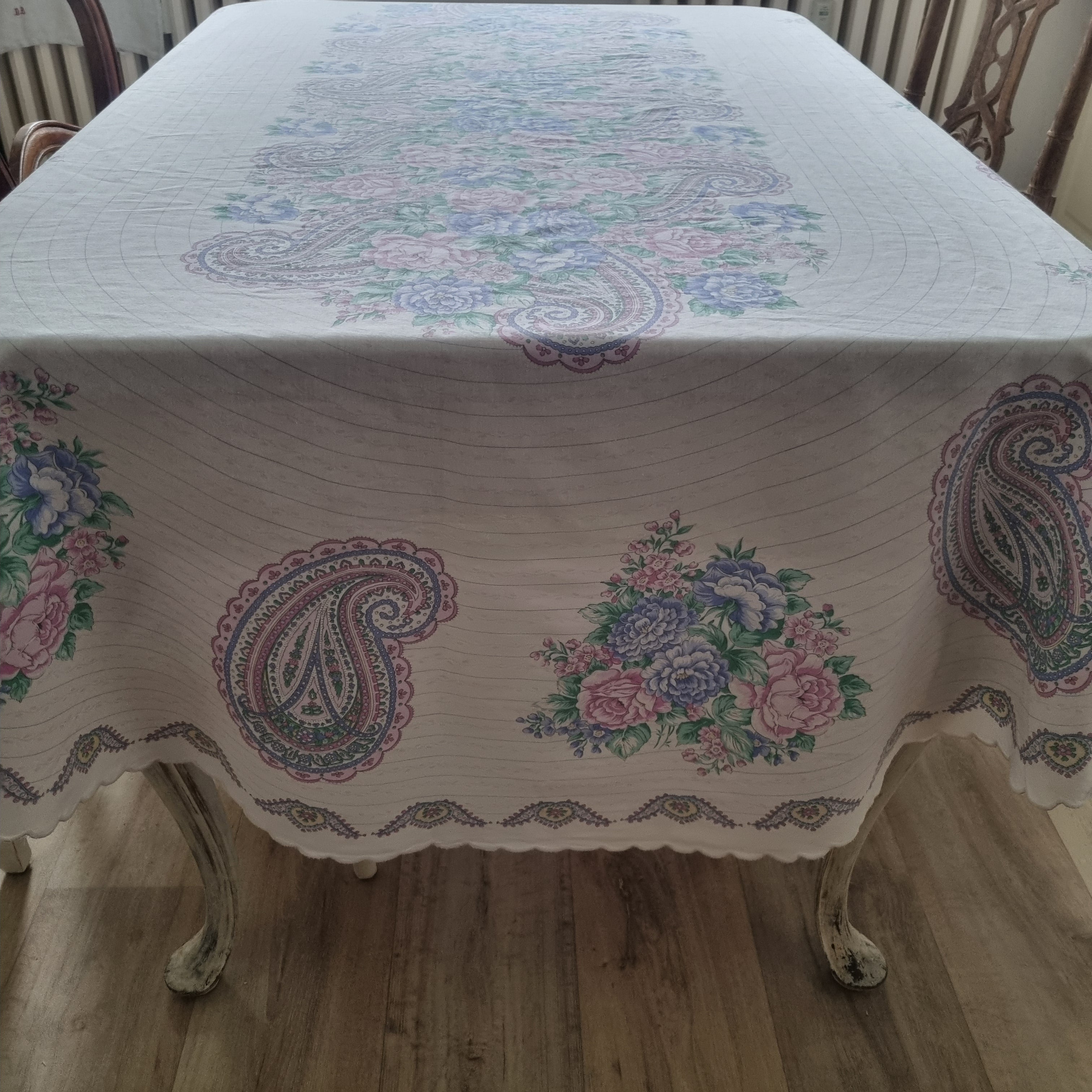 Vintage Tischdecke oval 215x15cm bedruckt 🤍