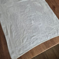 Antikes Jugendstil Küchen- & Geschirrtuch weiß Damast Baumwolle 48x108cm Monogramm F.H.🤍