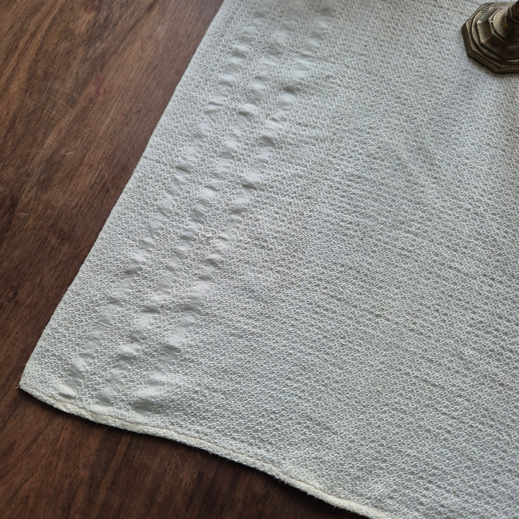 Antikes Küchen- & Geschirrhandtuch Tischdecke beige Leinen 50x85cm 🤍