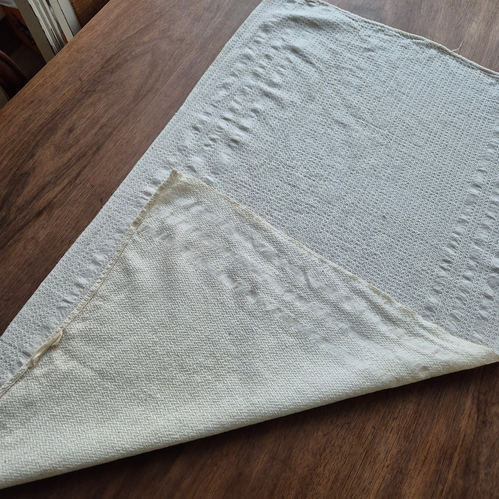 Antikes Küchen- & Geschirrhandtuch Tischdecke beige Leinen 50x85cm 🤍