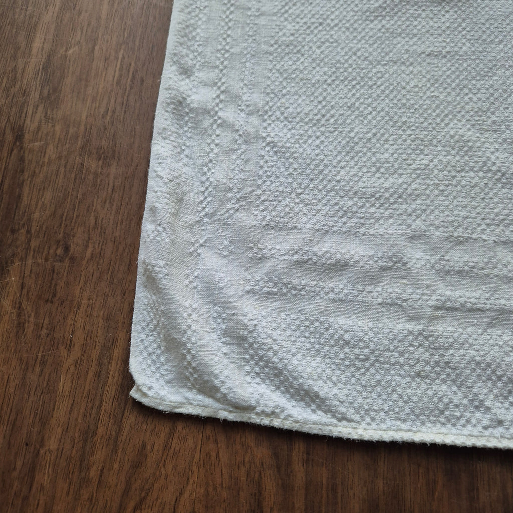 Antikes Küchen- & Geschirrhandtuch cremeweiß Leinen 47x95cm Monogramm E.T. 🤍