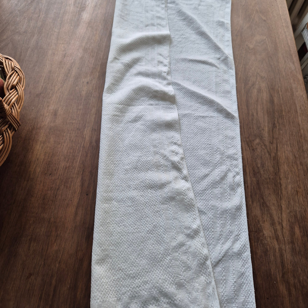 Antikes Küchen- & Geschirrhandtuch cremeweiß Leinen 47x95cm Monogramm E.T. 🤍