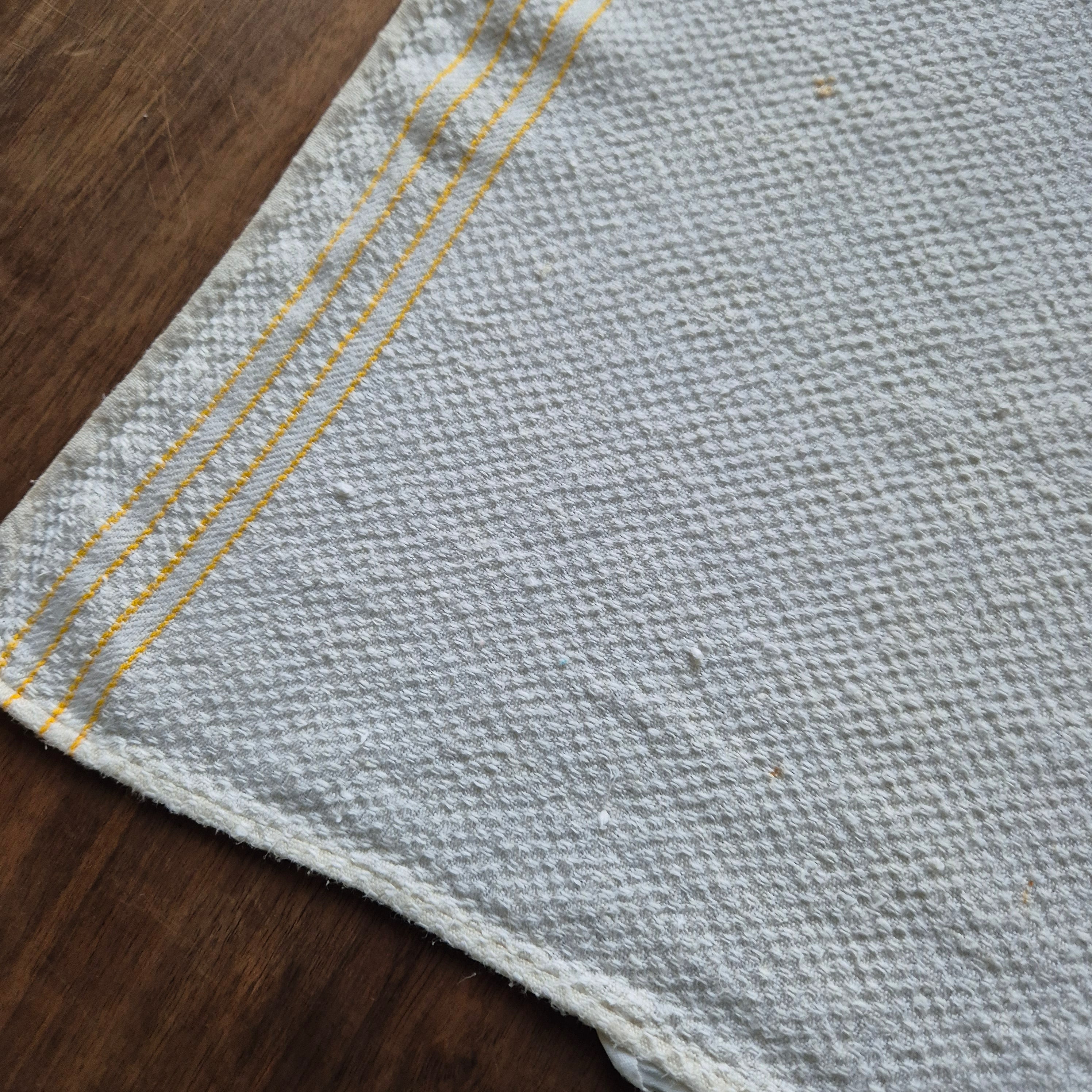 Antikes Jugendstil Küchen- & Geschirrtuch weiß Leinen 45x95cm 🤍