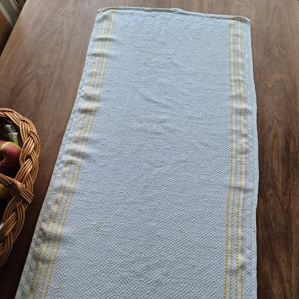 Antikes Jugendstil Küchen- & Geschirrtuch weiß Leinen 45x95cm 🤍