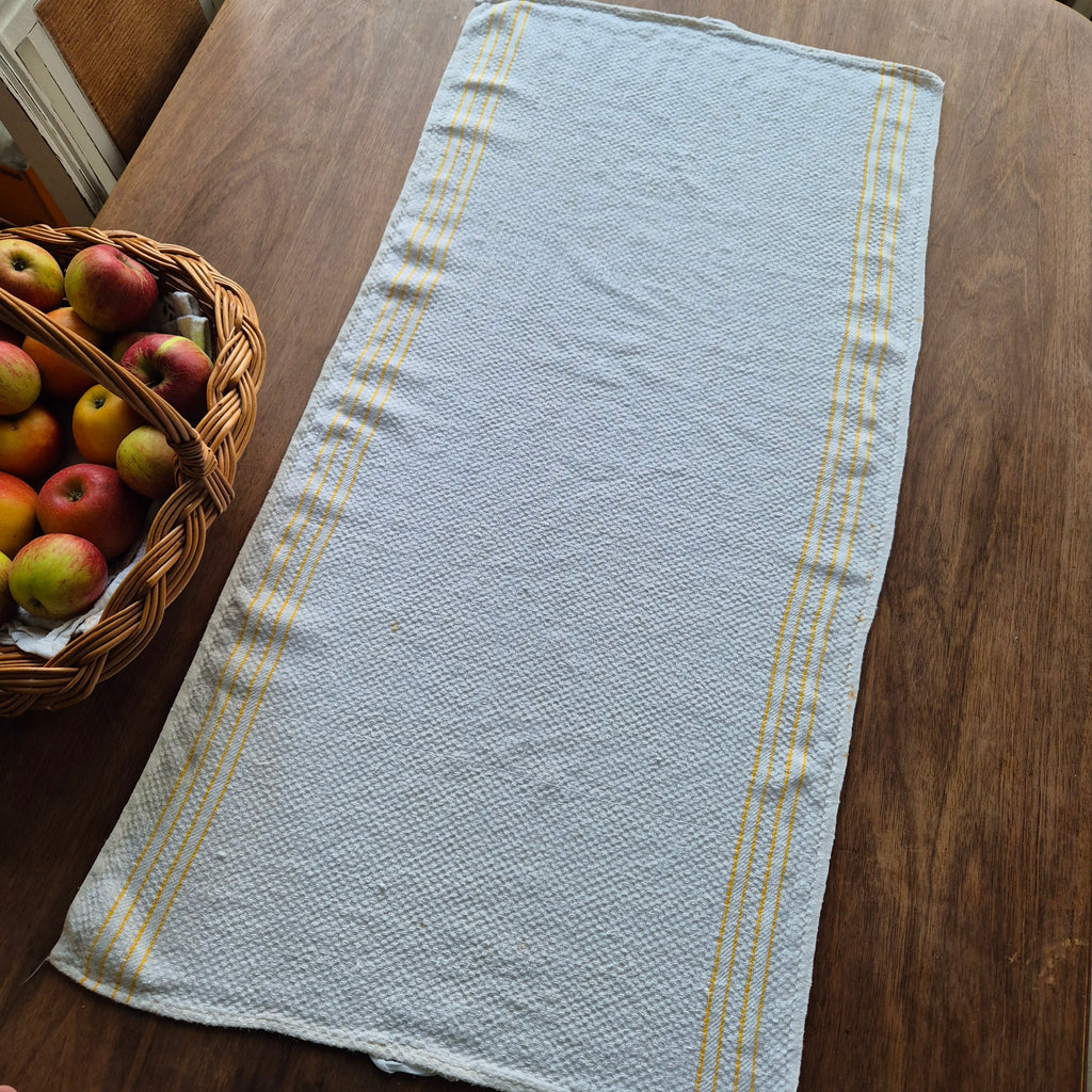 Antikes Jugendstil Küchen- & Geschirrtuch weiß Leinen 45x95cm 🤍
