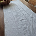 Antikes Jugendstil Küchen- & Geschirrtuch weiß Damast Baumwolle 48x108cm 🤍