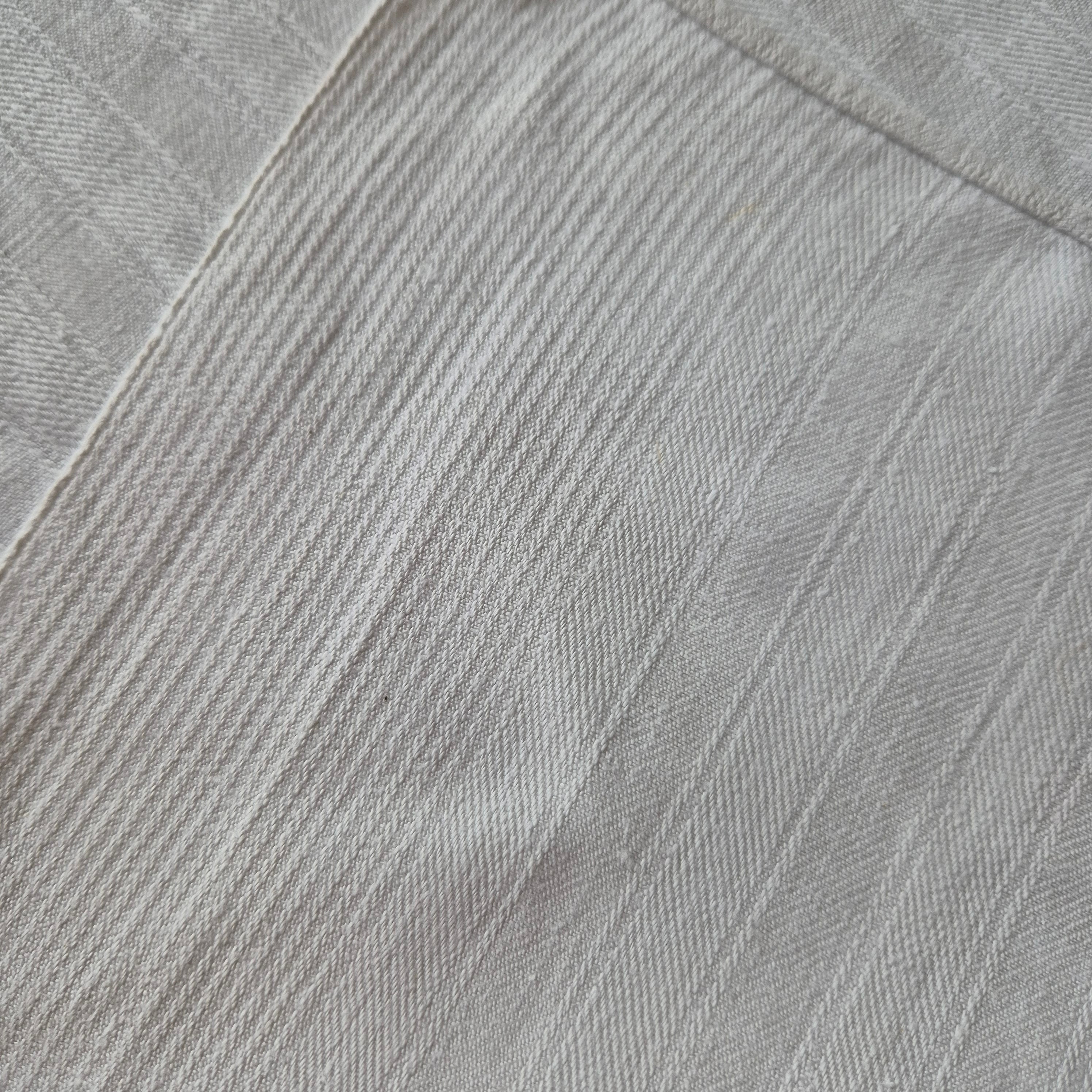 Antikes Jugendstil Küchen- & Geschirrtuch weiß Leinen Baumwolle 49x130cm Monogramm 🤍