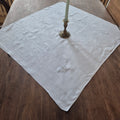 Antike Serviette / Mitteldecke weiß Damast Baumwolle 67x73cm Monogramm S.S. 🤍