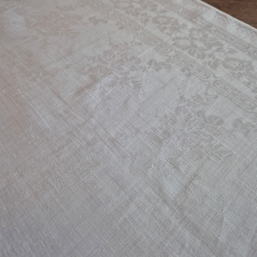Antike Serviette / Mitteldecke weiß Damast Baumwolle 67x73cm Monogramm S.S. 🤍