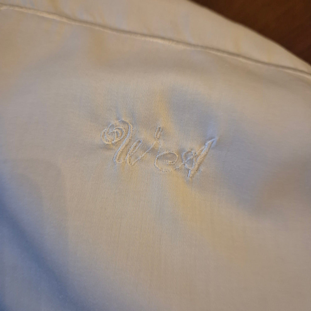 Antike alte Kissenhülle 75x75cm weiß Kissenbezug Monogramm W.A. 🤍