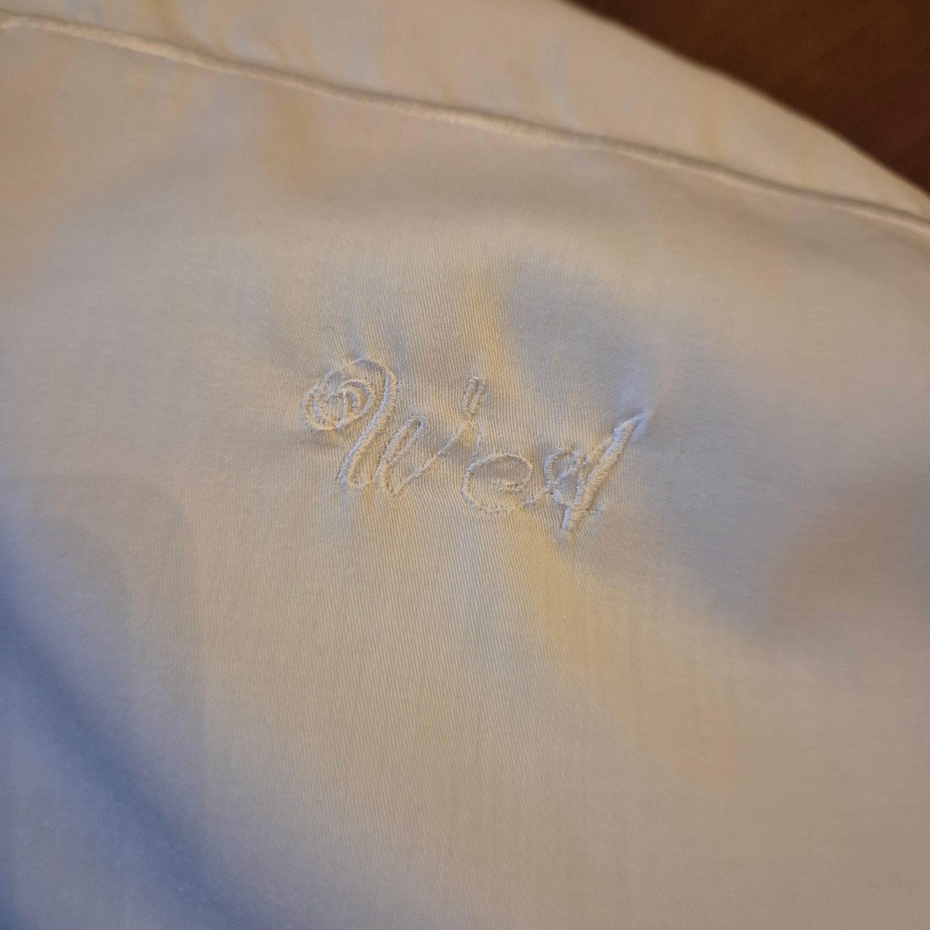 Antike alte Kissenhülle 75x75cm weiß Kissenbezug Monogramm W.A. 🤍