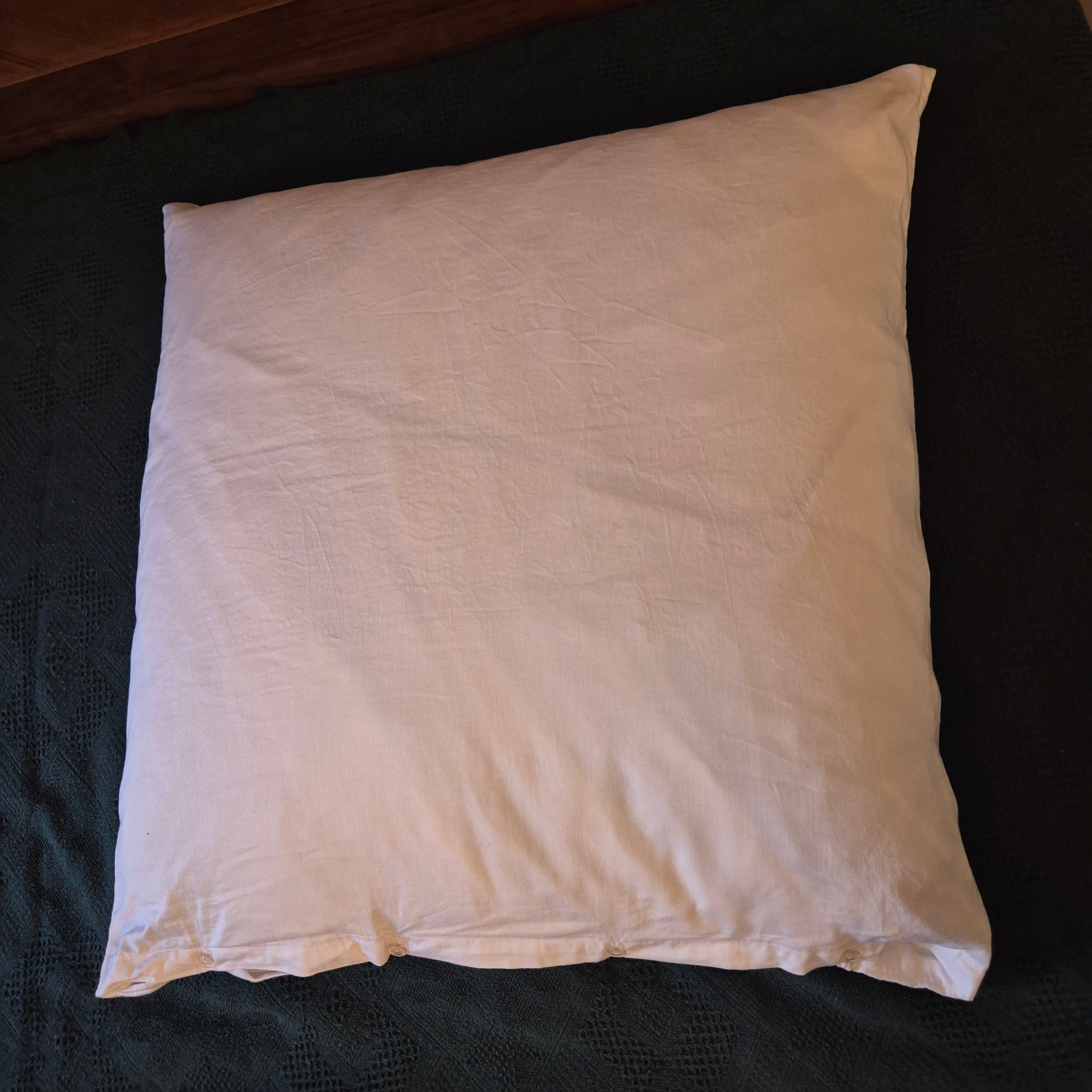 Antike alte Kissenhülle 75x75cm weiß Kissenbezug Monogramm W.A. 🤍
