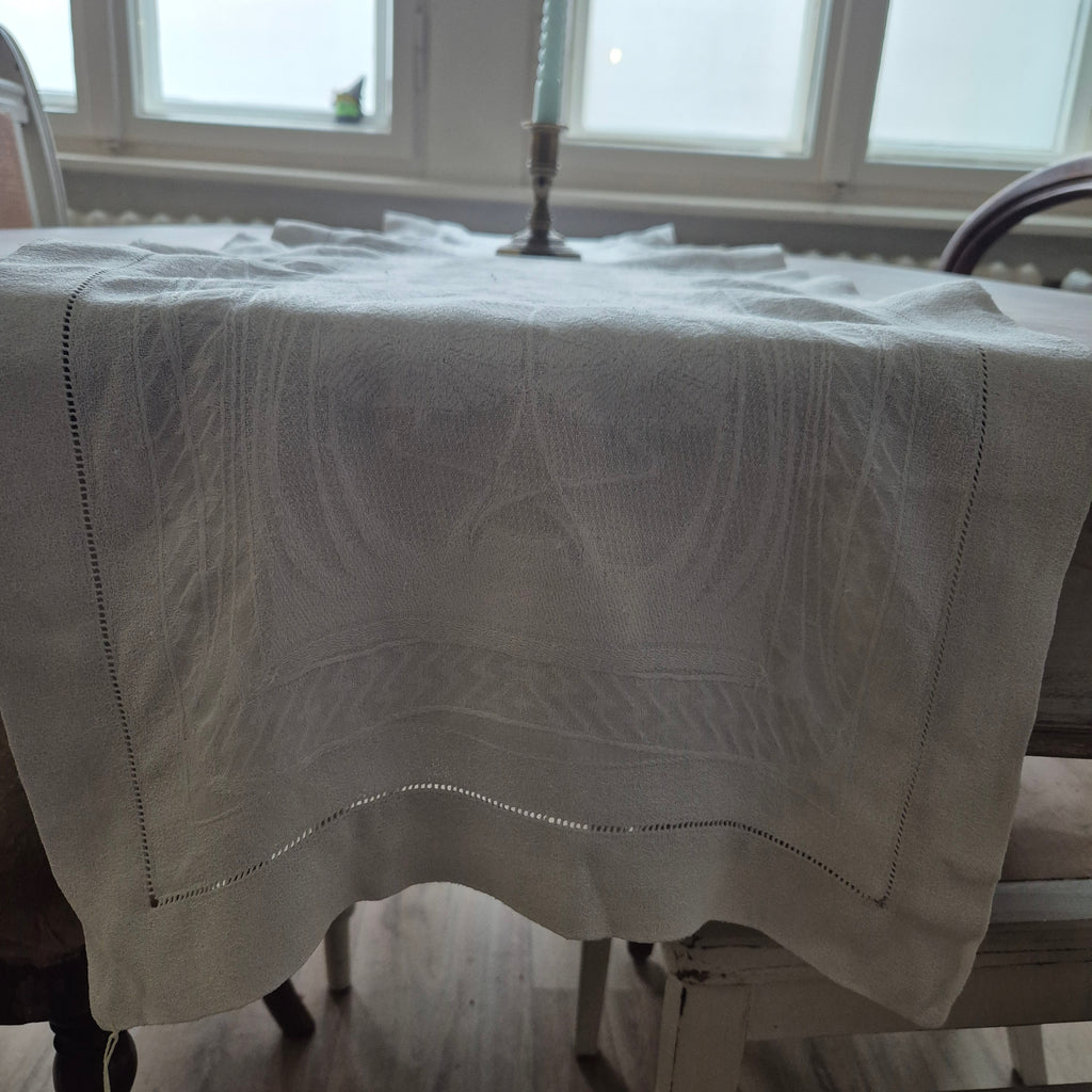 Antiker Jugendstil Tischläufer Leinen Baumwolle 170x35cm 🤍 ( leicht verzogen)