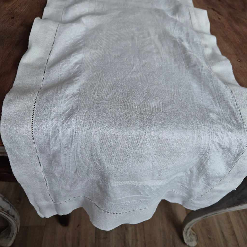 Antiker Jugendstil Tischläufer Leinen Baumwolle 170x35cm 🤍 ( leicht verzogen)