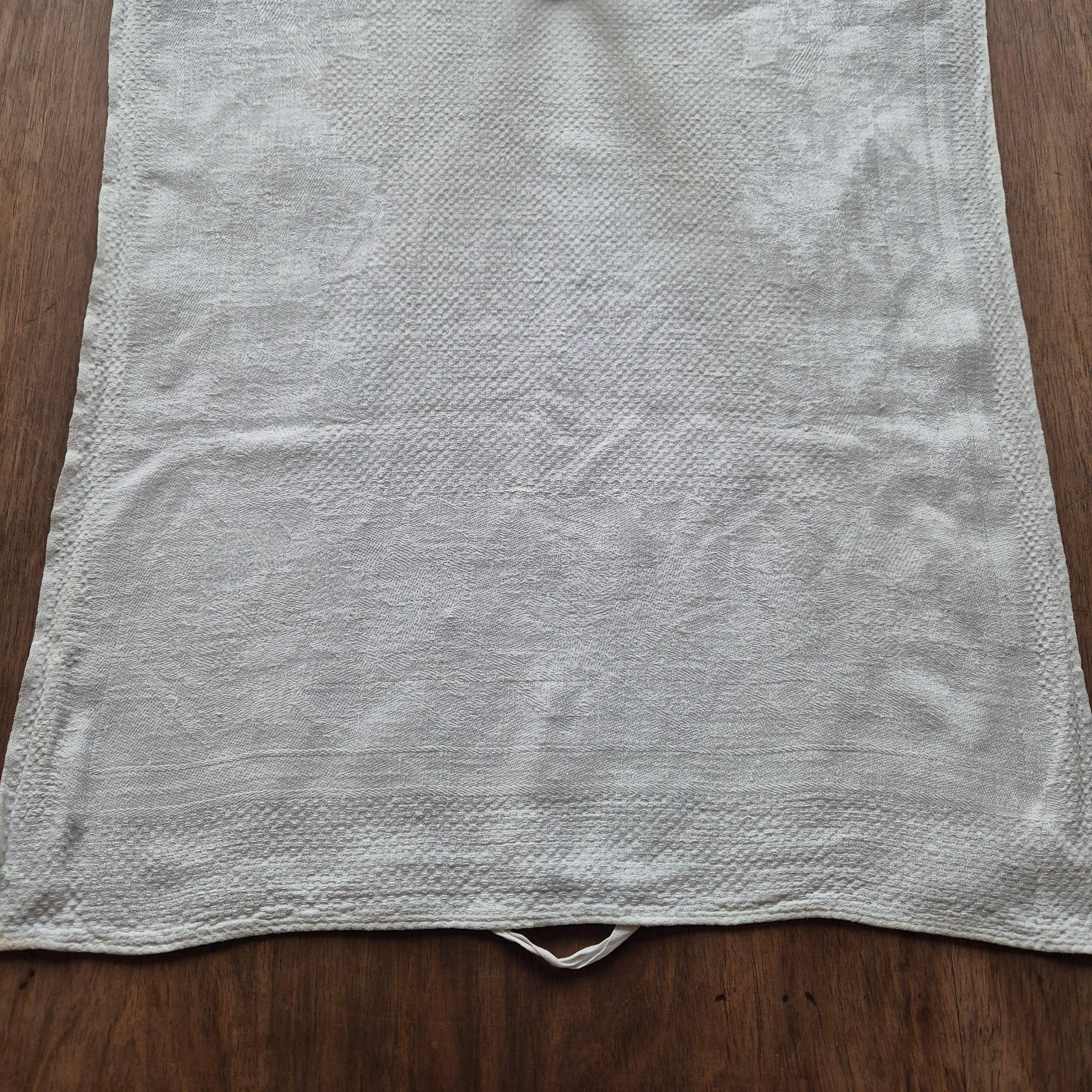 Antikes Geschirrtuch oder auch Tischläufer Leinen Baumwolle weiß  94x44cm 🤍