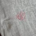 Antike Jugendstil Tischdecke aus Servietten zusammengenäht Tischläufer Baumwolle Damast  75x225cm Monogramm H.S. 🤍