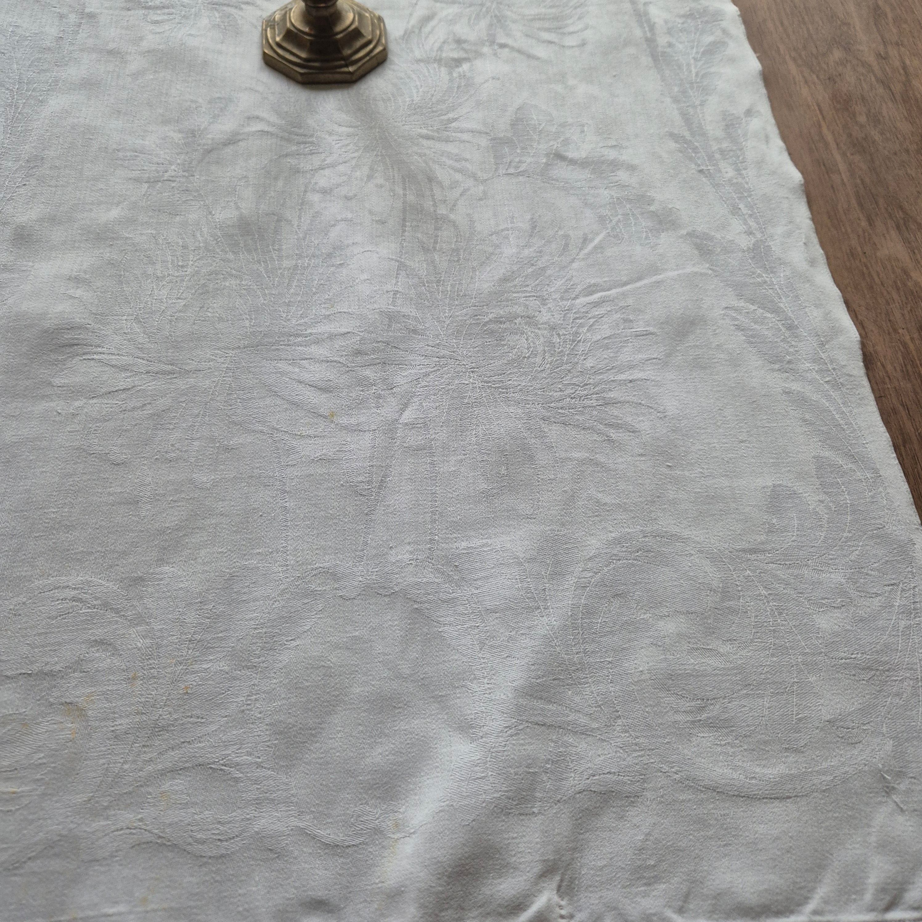 Antikes Jugendstil Küchen- & Geschirrtuch (Stockfelcken!) Leinen Baumwolle Monogramm L.B.  45x100cm 🤍