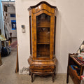 Antike Vitrine Barock Stil Glasschrank braun mit Schublade