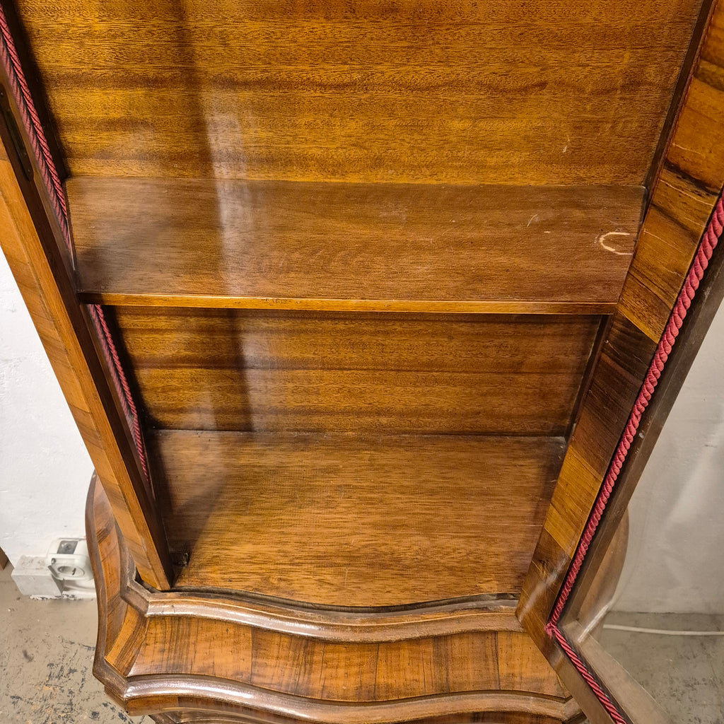 Antike Vitrine Barock Stil Glasschrank braun mit Schublade