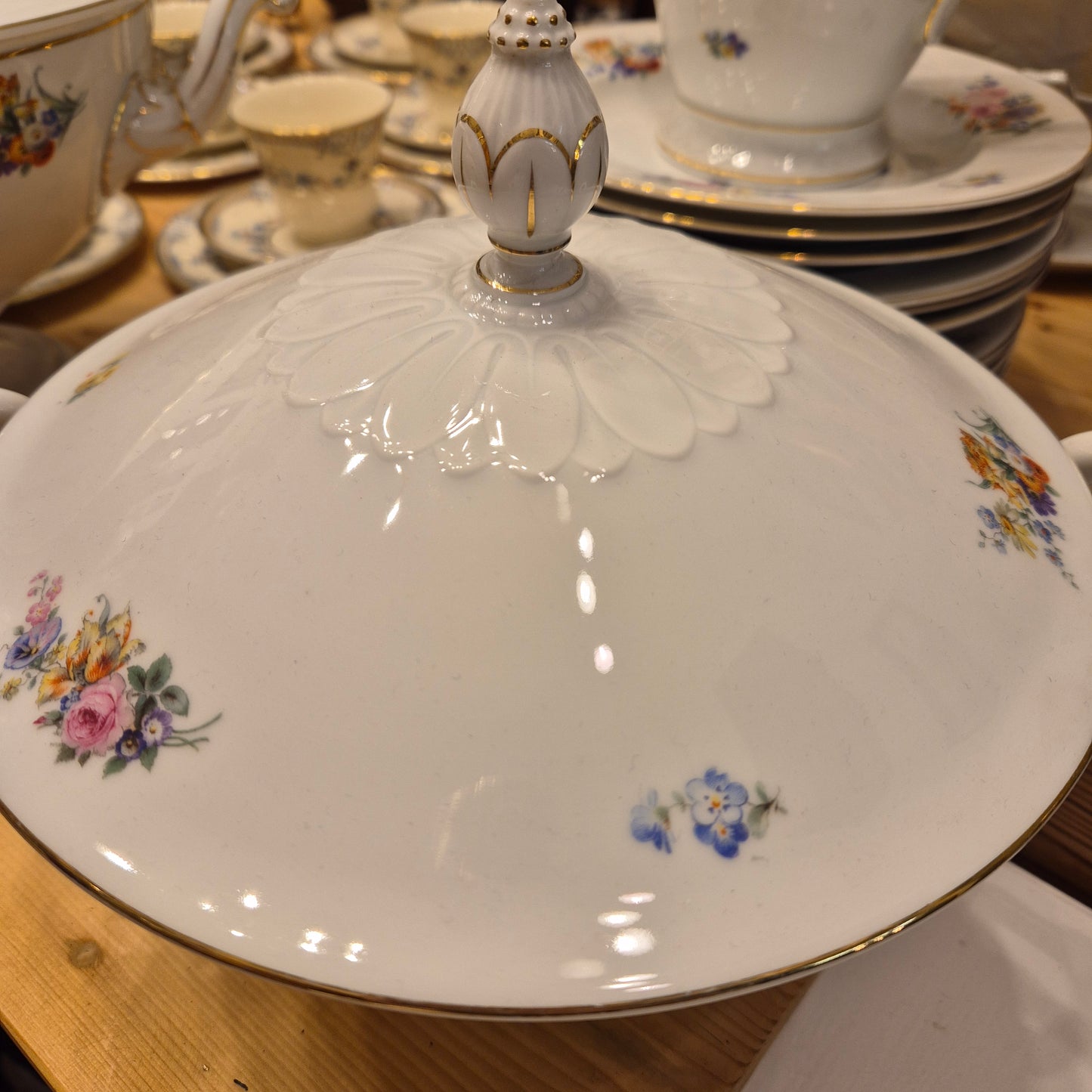 Antike Rosenthal Bavaria Empire Terrine Suppenterrine Schüssel Blumenmalerei Porzellan