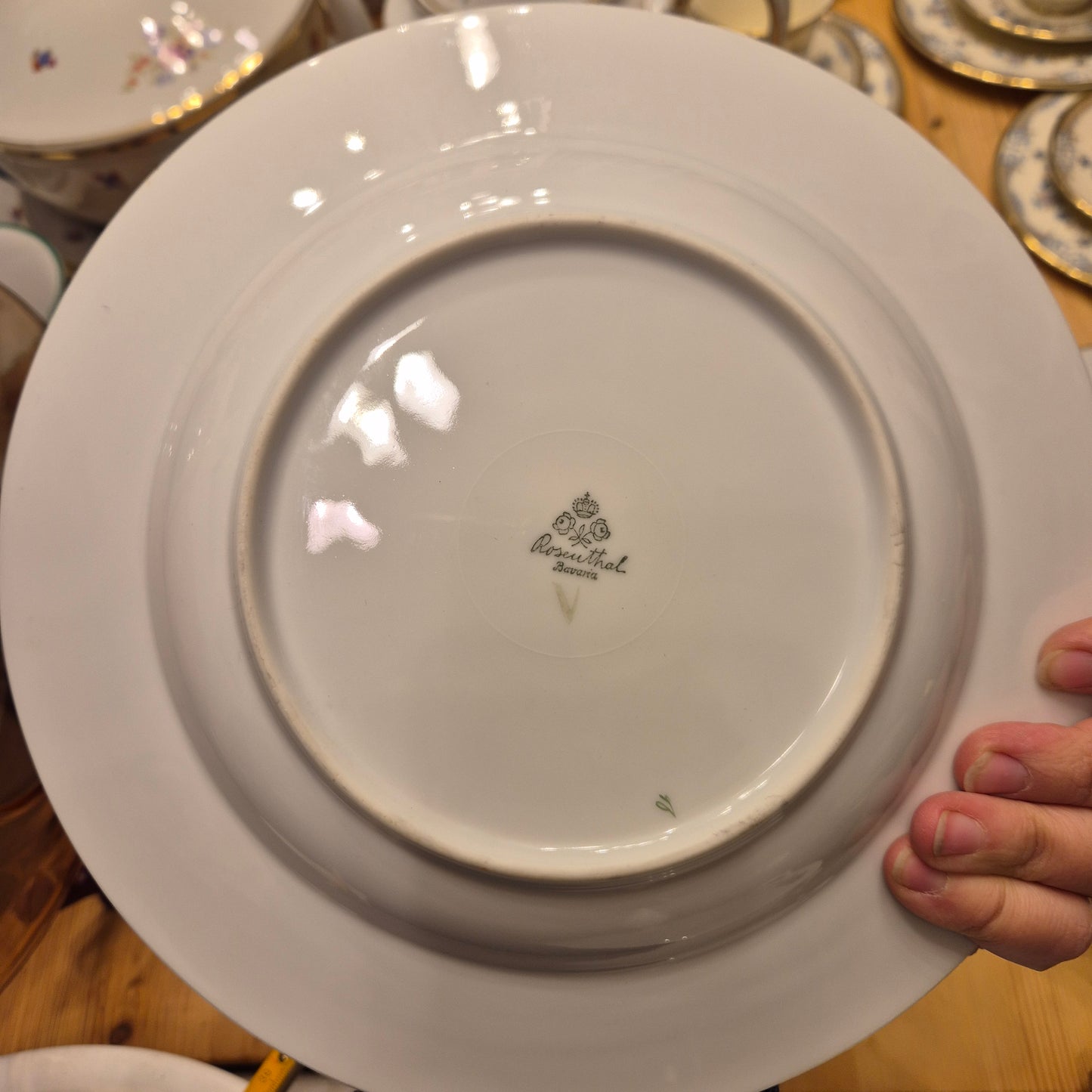 6x Antike Suppenteller Blumendekor weiß Goldrand Rosenthal