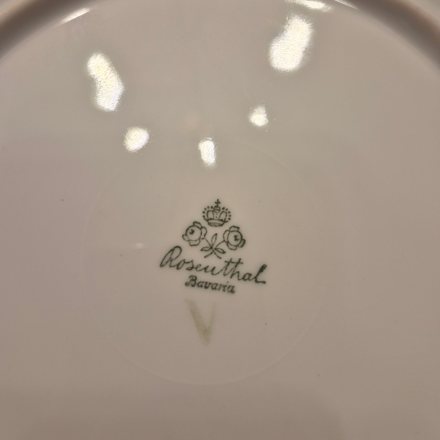 6x Antike Suppenteller Blumendekor weiß Goldrand Rosenthal