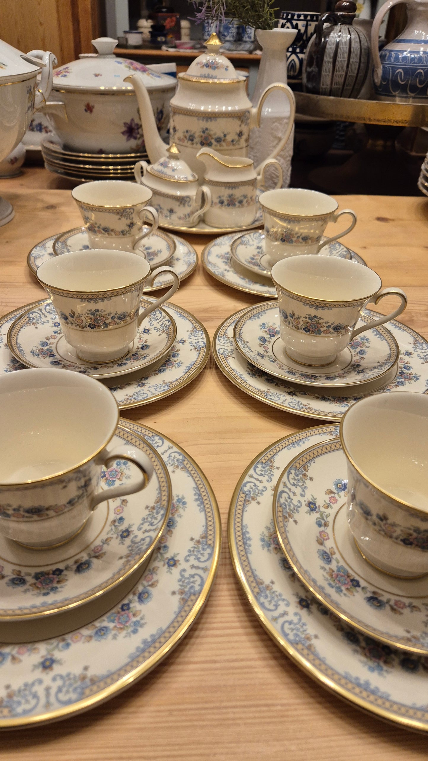 Porzellan Avonlea Minton Fine Bone China England 6x Personen Vintage Servies Kaffe Tee Gedeck