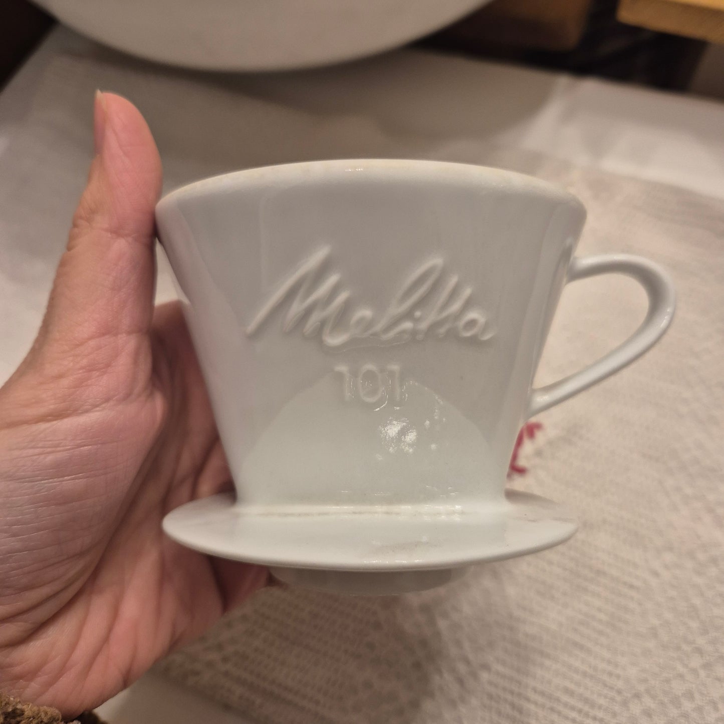 Vintage Kaffeefilter Porzellan weiß  Melitta 101 Porzellan