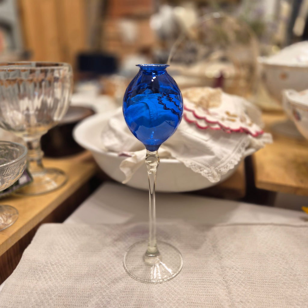Vintage Glas Blau royal Glaskunst