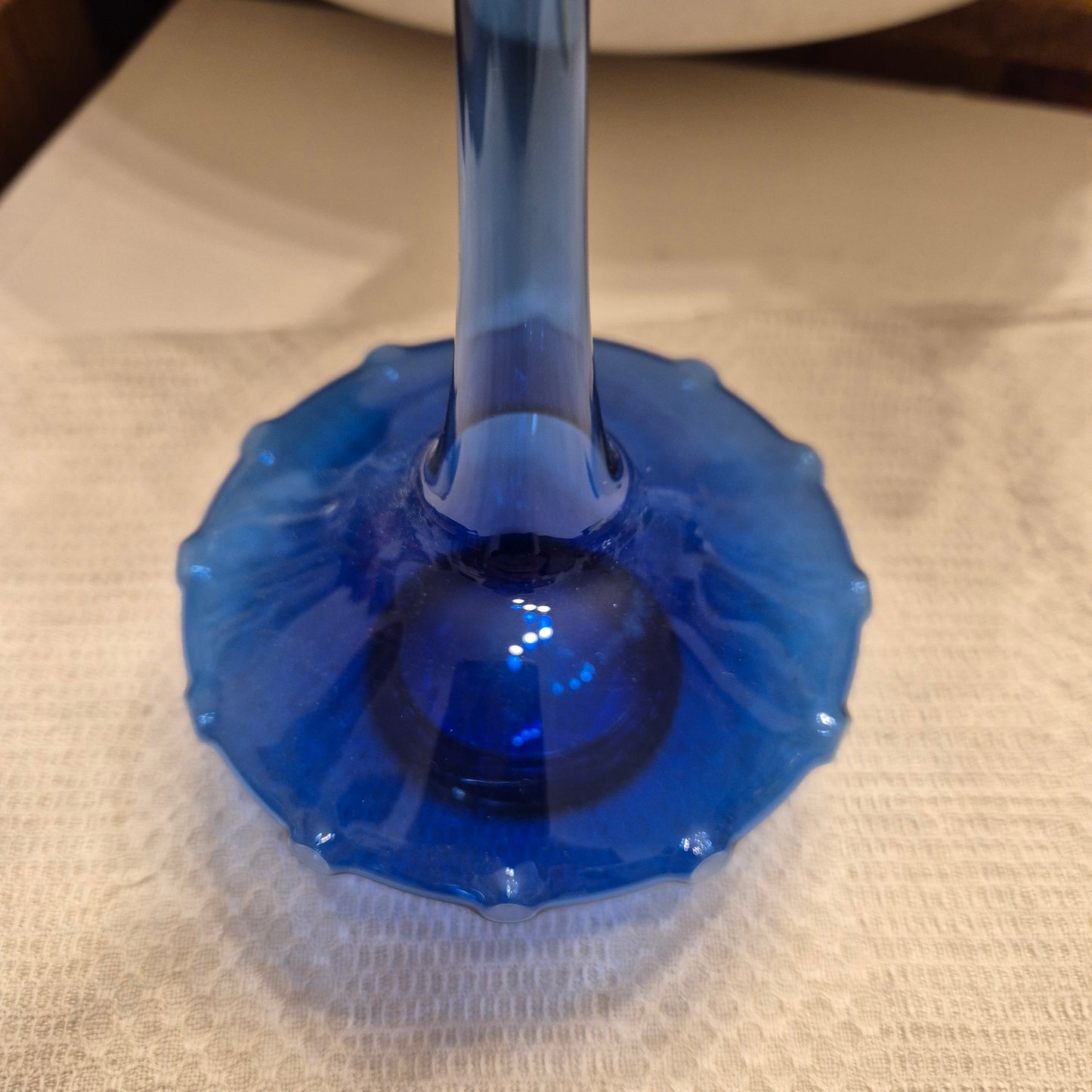 Vintage Vase Glaskunst blau