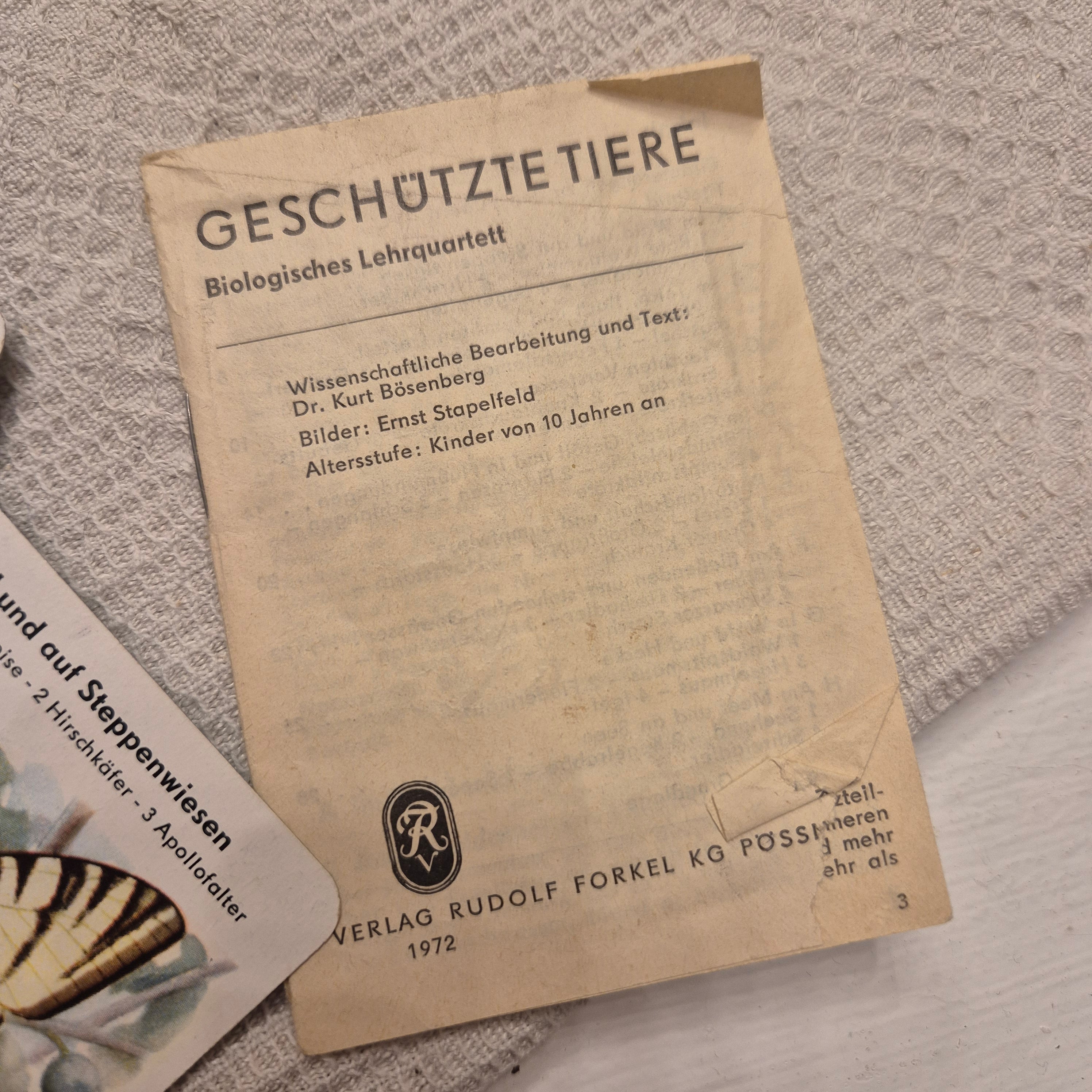 Vintage Karten Spiel Geschützte Tiere Naturschutz-Lehrquartett 70er Jahre vollständig!