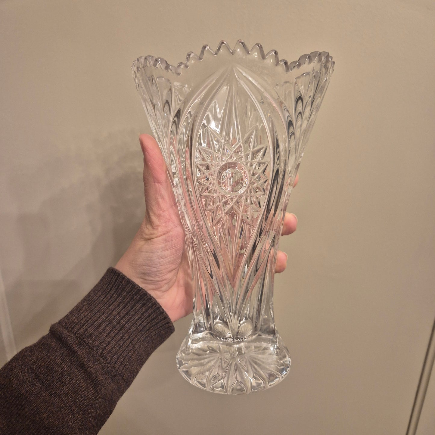 Wunderschöne Vintage Kristall Glas Vase