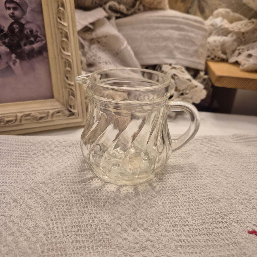 Vintage Milchkännchen Milchkanne Krug Kanne klein Glas